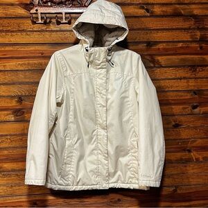 L.L. Bean Cream Hooded Jacket Size M